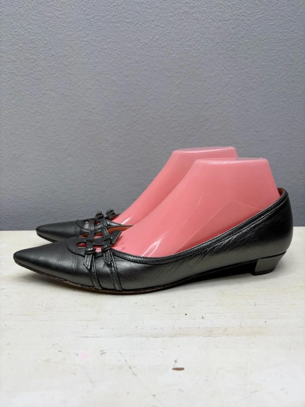 J. Crew Silver Leather Pointed Loafers Size 8